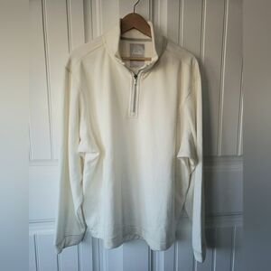 Buki Collection Seattle Destination 1/4‎ Zip Pullover Mens XXL Cream Ivory Tech